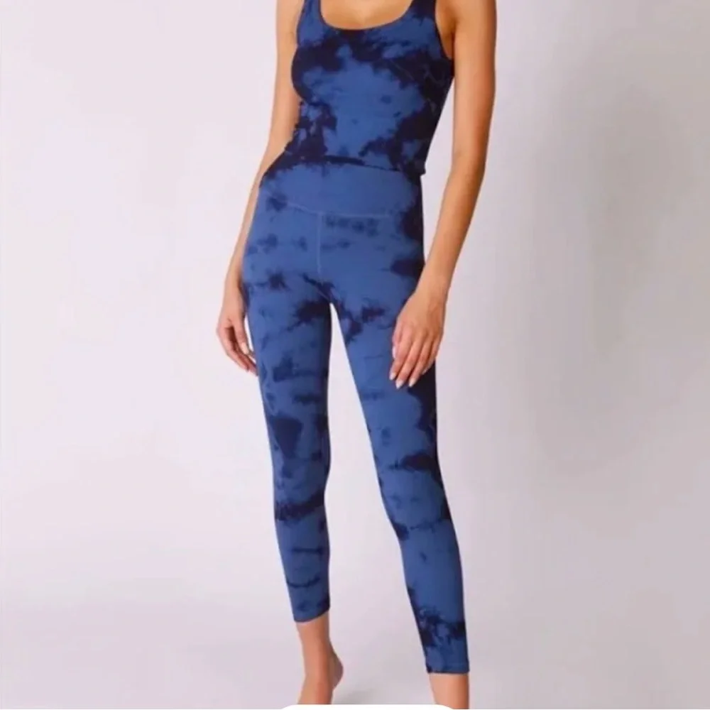 Avocado Renee 7/8 Rib Leggings Tie-Dye NEW S - Picture 2 of 5